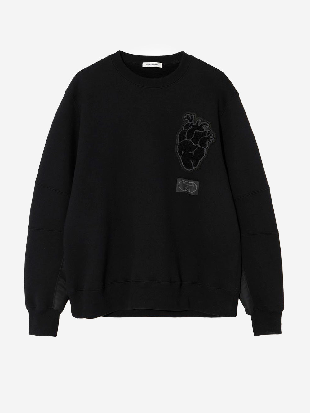 UNDERCOVER Felpa girocollo con inserti in nylon e patch Nero Urbanstaroma