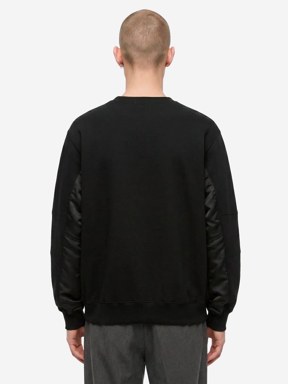 UNDERCOVER Felpa girocollo con inserti in nylon e patch Nero Urbanstaroma