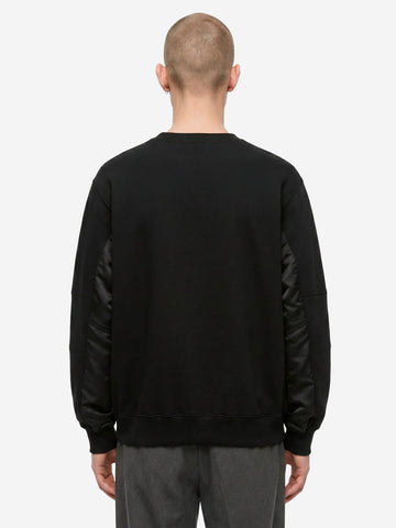 UNDERCOVER Felpa girocollo con inserti in nylon e patch Nero