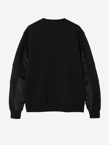 UNDERCOVER Felpa girocollo con inserti in nylon e patch Nero