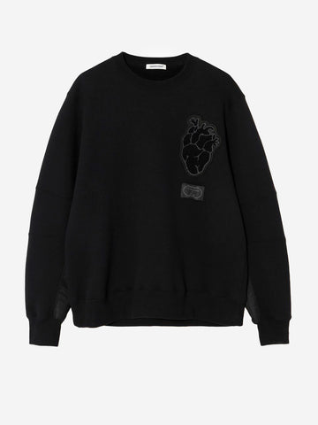 UNDERCOVER Felpa girocollo con inserti in nylon e patch Nero