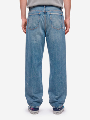 UNIFORM EXPERIMENT Jeans baggy cimosati damaged Blu