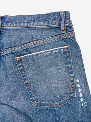 UNIFORM EXPERIMENT Jeans baggy cimosati damaged Blu
