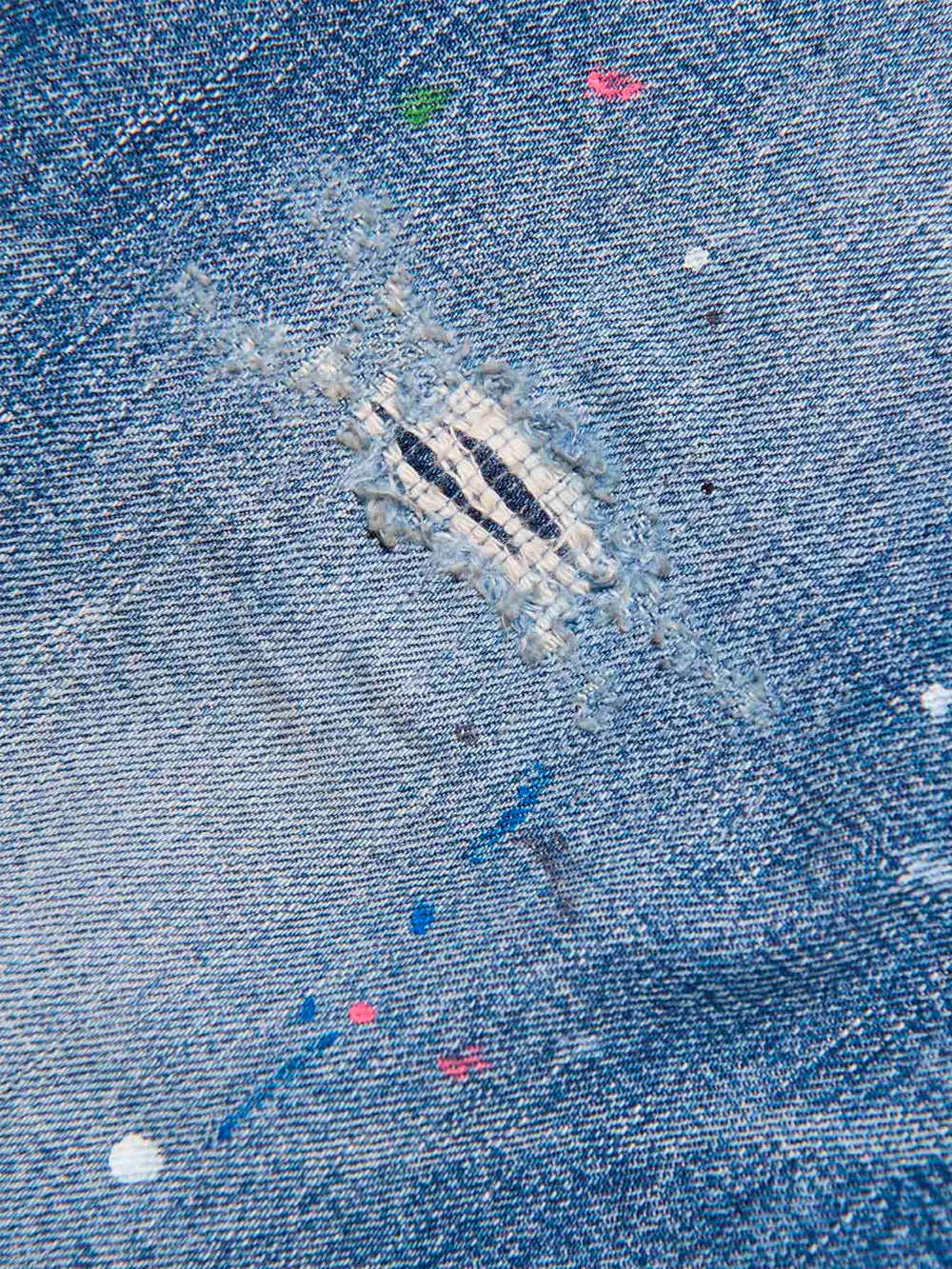 UNIFORM EXPERIMENT Jeans baggy cimosati damaged Blu Urbanstaroma