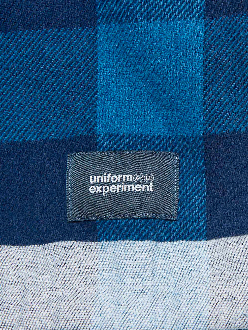 UNIFORM EXPERIMENT Camicia in flanella con coulisse blu Blu nero Urbanstaroma