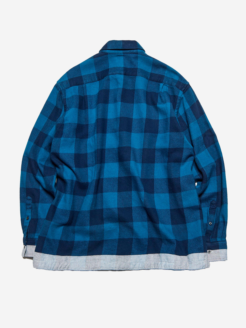 UNIFORM EXPERIMENT Camicia in flanella con coulisse blu Blu nero Urbanstaroma