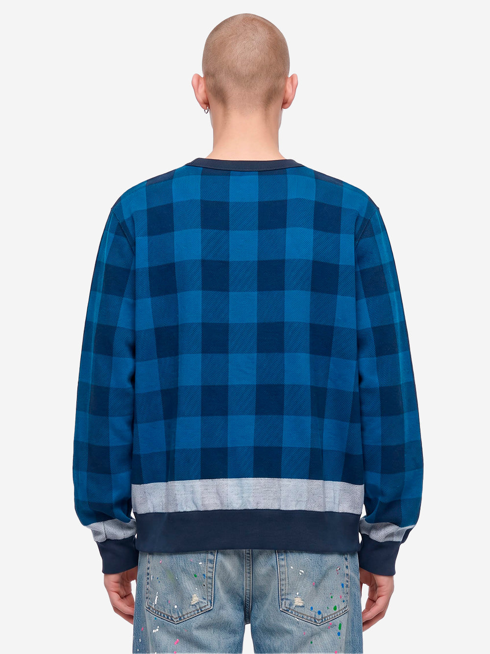 UNIFORM EXPERIMENT Camicia in flanella con coulisse blu scuro Urbanstaroma