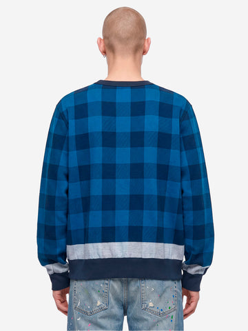 UNIFORM EXPERIMENT Camicia in flanella con coulisse blu scuro