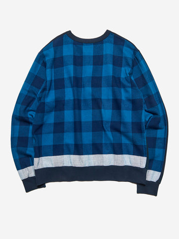 UNIFORM EXPERIMENT Camicia in flanella con coulisse blu scuro