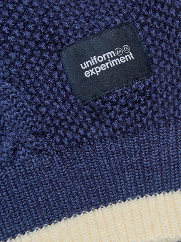 UNIFORM EXPERIMENT Maglione con inserti e stampa a stelle blu Blu rossa