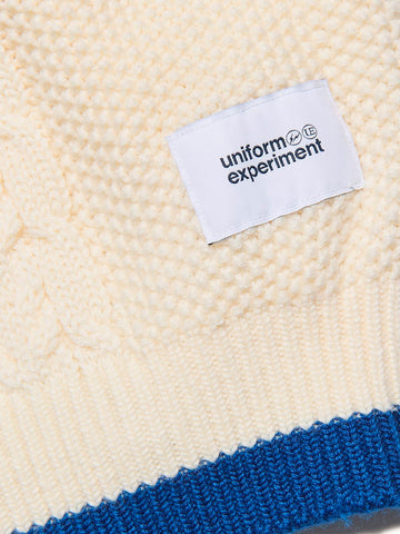 UNIFORM EXPERIMENT Maglione con inserti e stampa a stelle bianca Bianco
