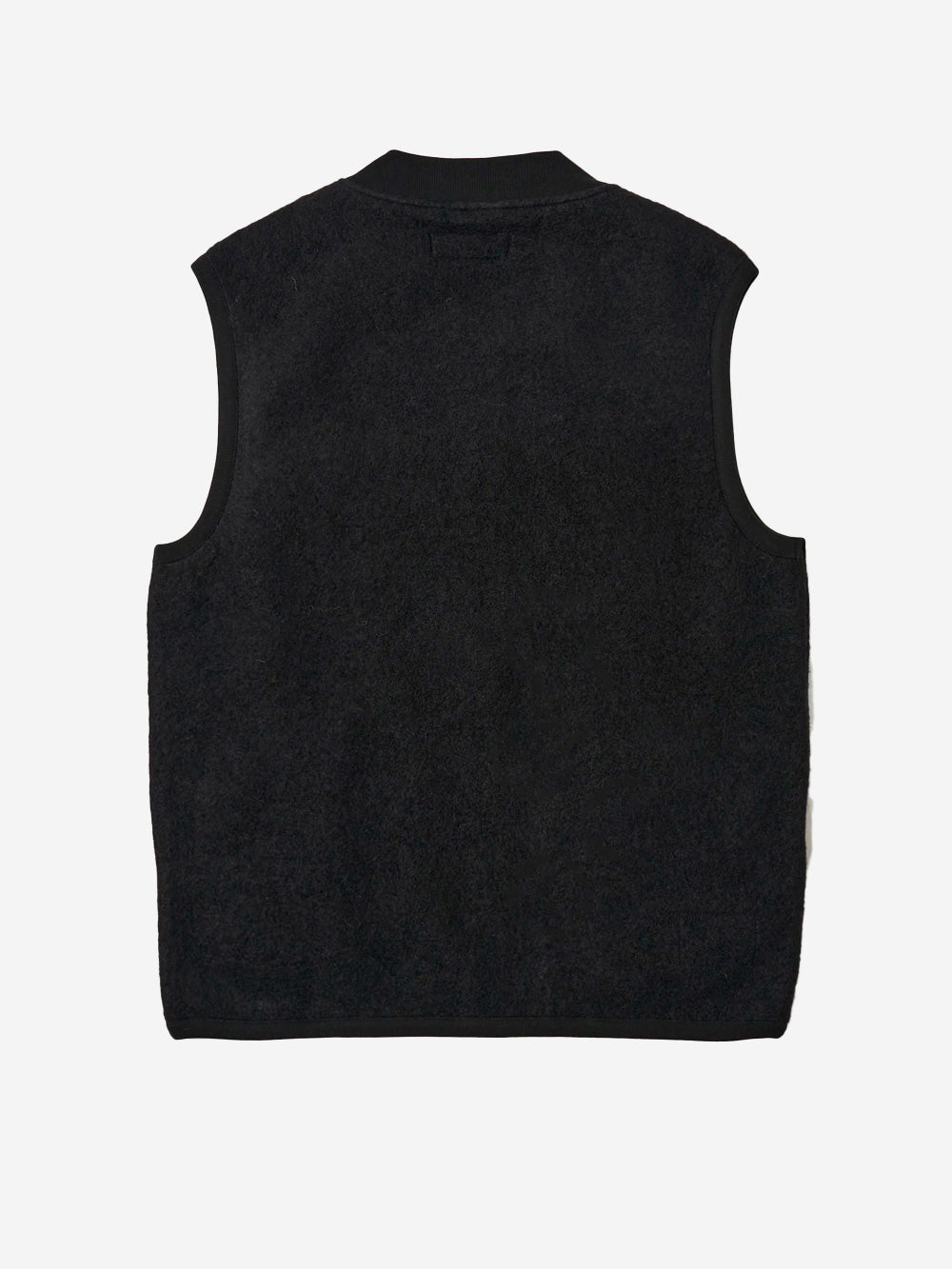 UNIVERSAL WORKS Gilet nero in fleece di lana con zip Nero Urbanstaroma