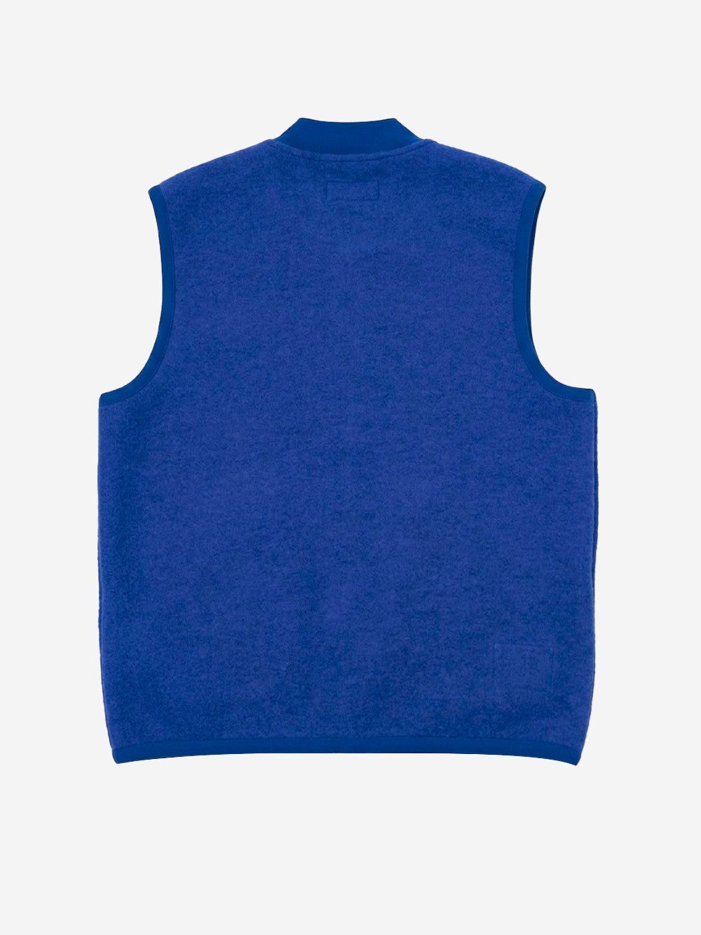 UNIVERSAL WORKS Gilet blu in fleece di lana con zip Blu Urbanstaroma