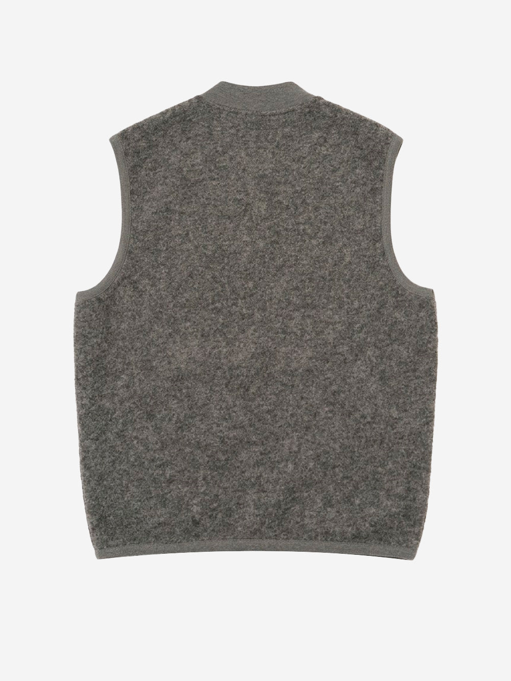UNIVERSAL WORKS Gilet grigio in fleece di lana con zip Grigio Urbanstaroma