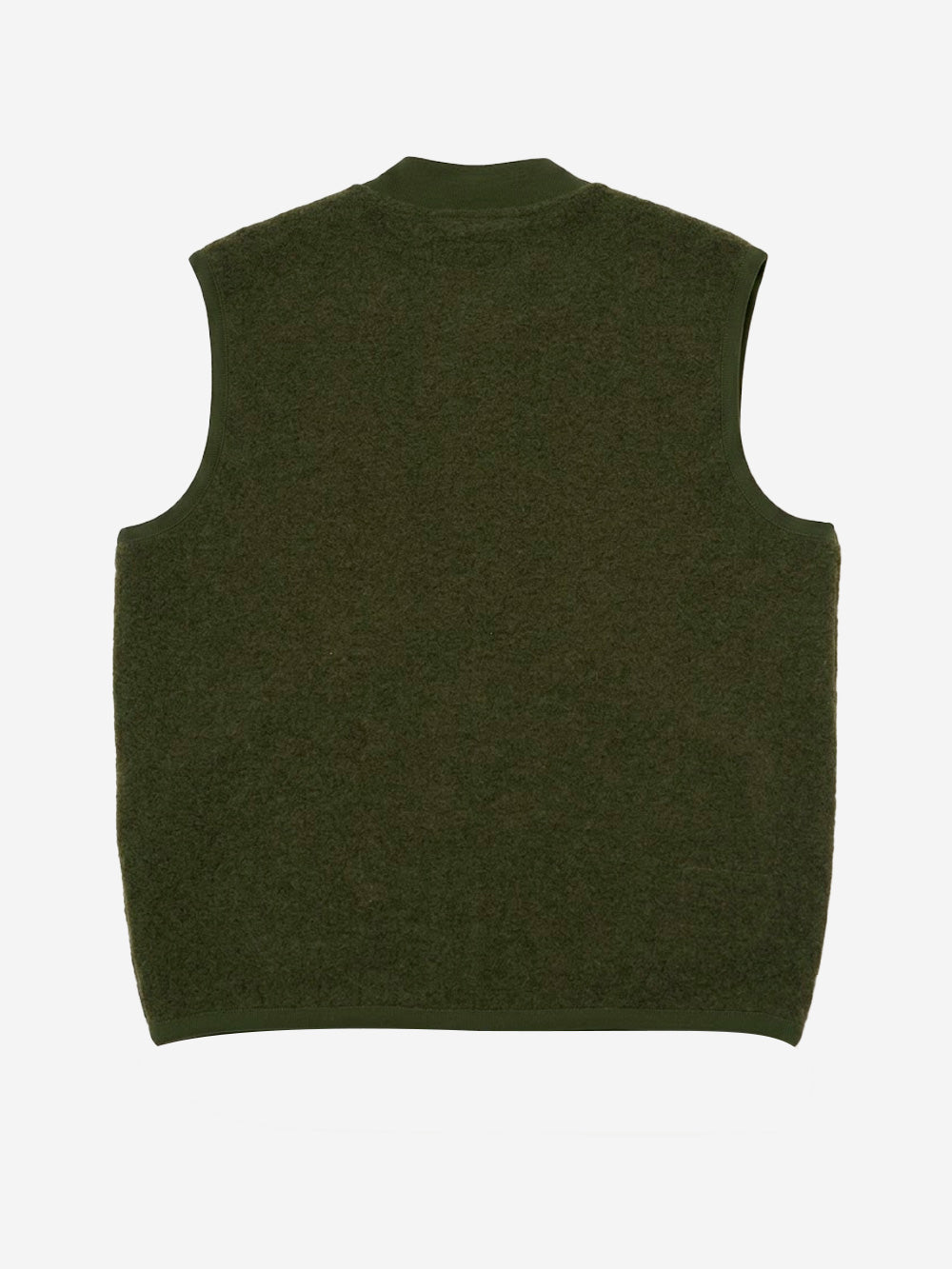 UNIVERSAL WORKS Gilet oliva in fleece di lana con zip Verde Oliva Urbanstaroma
