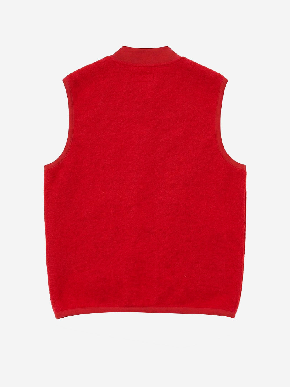 UNIVERSAL WORKS Gilet rosso in fleece di lana con zip Rosso Urbanstaroma