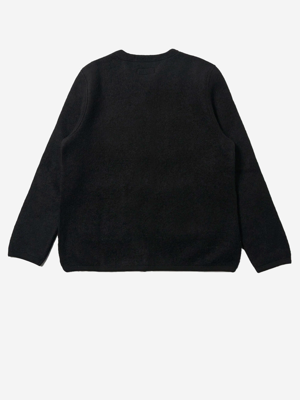 UNIVERSAL WORKS Cardigan nero in fleece di lana con tasche applicate Nero Urbanstaroma