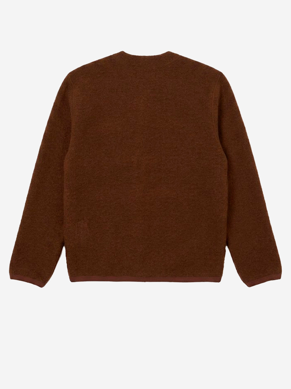 UNIVERSAL WORKS Cardigan marrone in fleece di lana con tasche applicate Marrone scuro Urbanstaroma