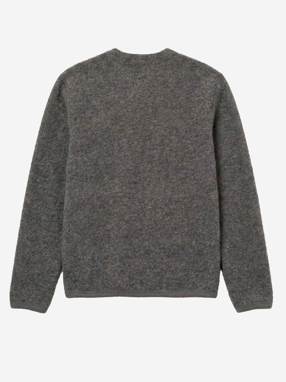 UNIVERSAL WORKS Cardigan grigio in fleece di lana con tasche applicate Grigio Urbanstaroma