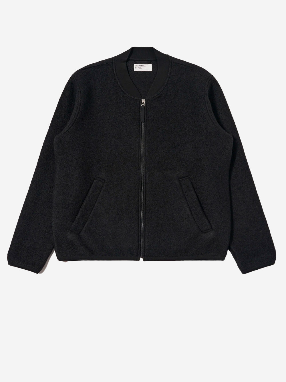 UNIVERSAL WORKS Bomber nero in lana con zip Nero Urbanstaroma