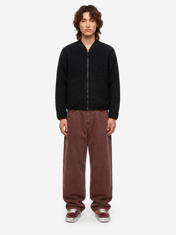 UNIVERSAL WORKS Bomber nero in lana con zip Nero