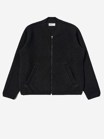 UNIVERSAL WORKS Bomber nero in lana con zip Nero