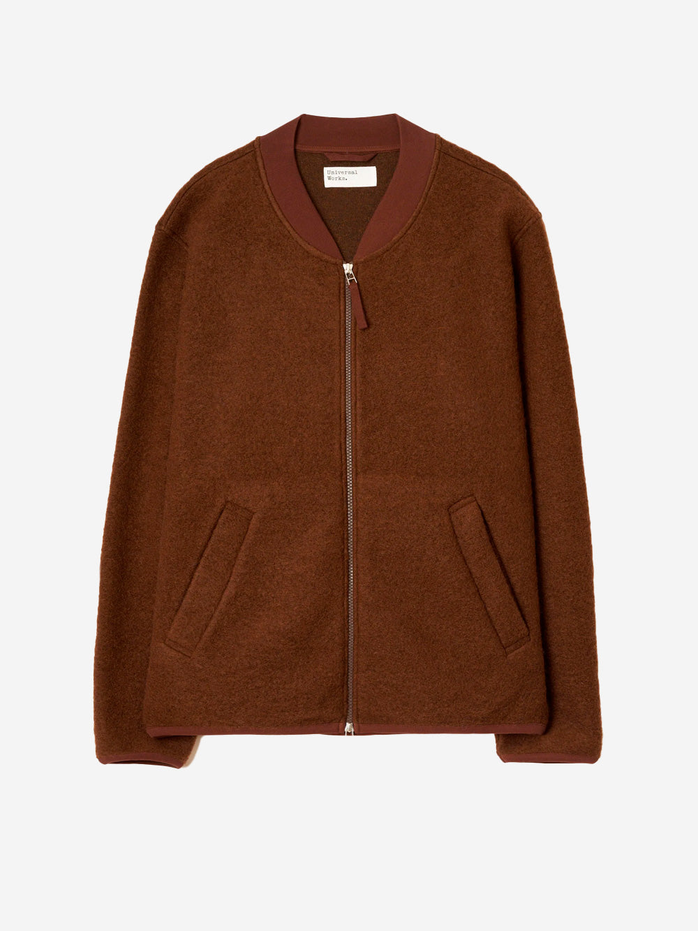 UNIVERSAL WORKS Bomber marrone in lana con zip Marrone scuro Urbanstaroma