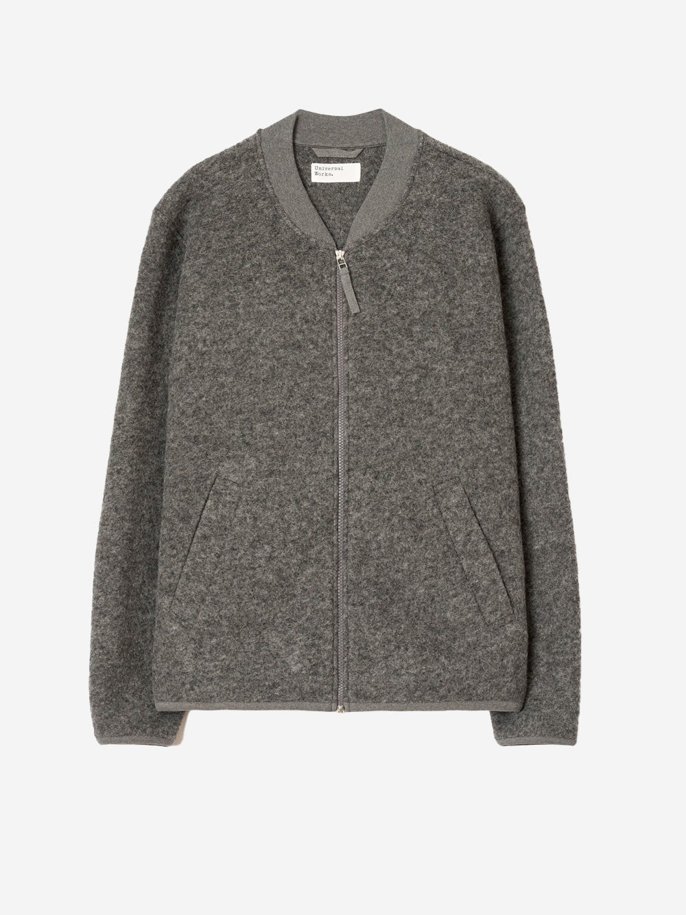 UNIVERSAL WORKS Bomber grigio in lana con zip Grigio Urbanstaroma
