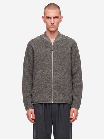 UNIVERSAL WORKS Bomber grigio in lana con zip Grigio