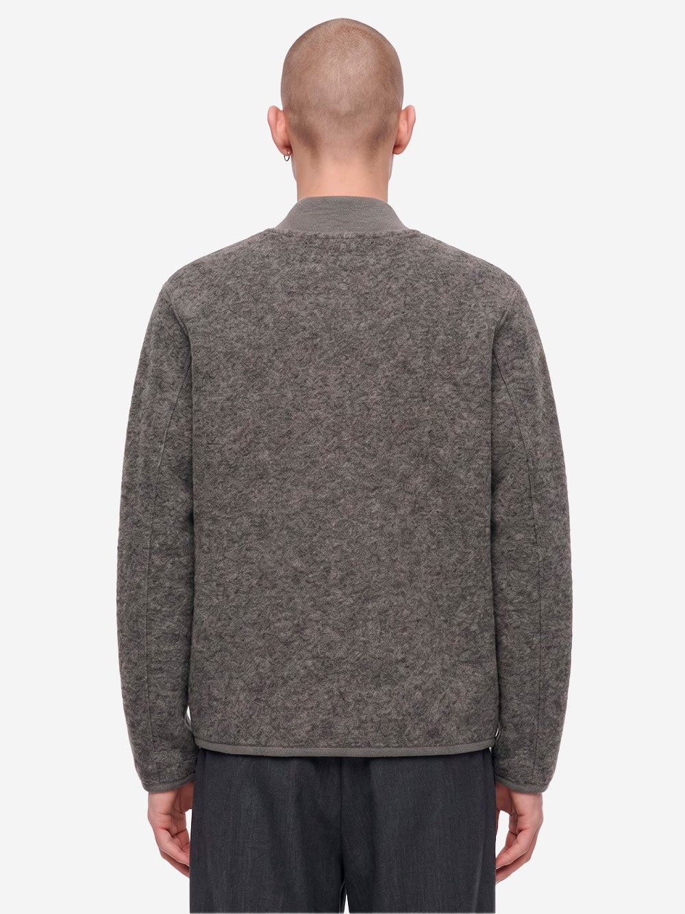 UNIVERSAL WORKS Bomber grigio in lana con zip Grigio Urbanstaroma