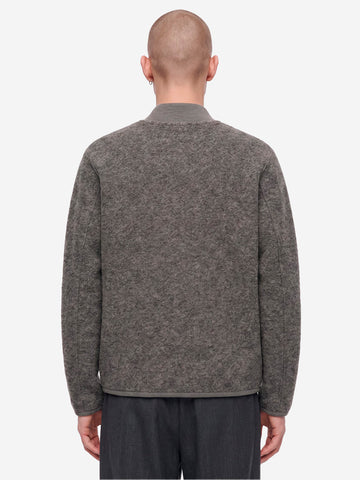 UNIVERSAL WORKS Bomber grigio in lana con zip Grigio