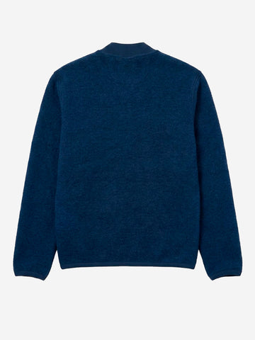UNIVERSAL WORKS Bomber blu indigo in lana con zip Celeste