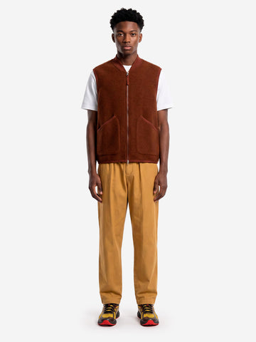 UNIVERSAL WORKS Pantaloni Brushed Moleskin Pleated Track Pant beige Sabbia
