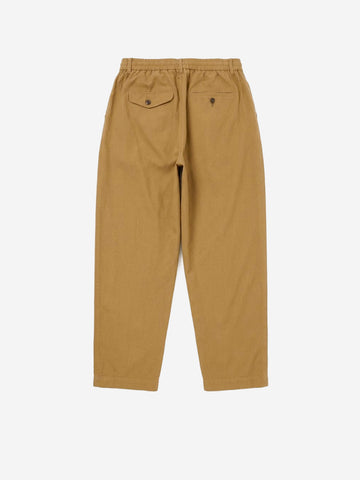 UNIVERSAL WORKS Pantaloni Brushed Moleskin Pleated Track Pant beige Sabbia
