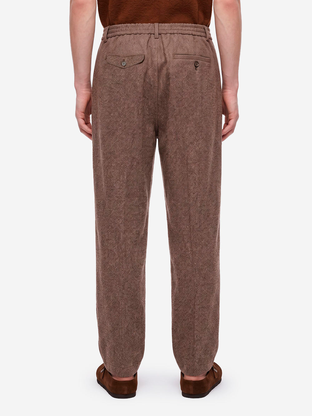 UNIVERSAL WORKS Pantaloni Wool Herringbone Pleated marroni Marrone Urbanstaroma