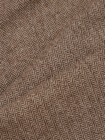 UNIVERSAL WORKS Pantaloni Wool Herringbone Pleated marroni Marrone
