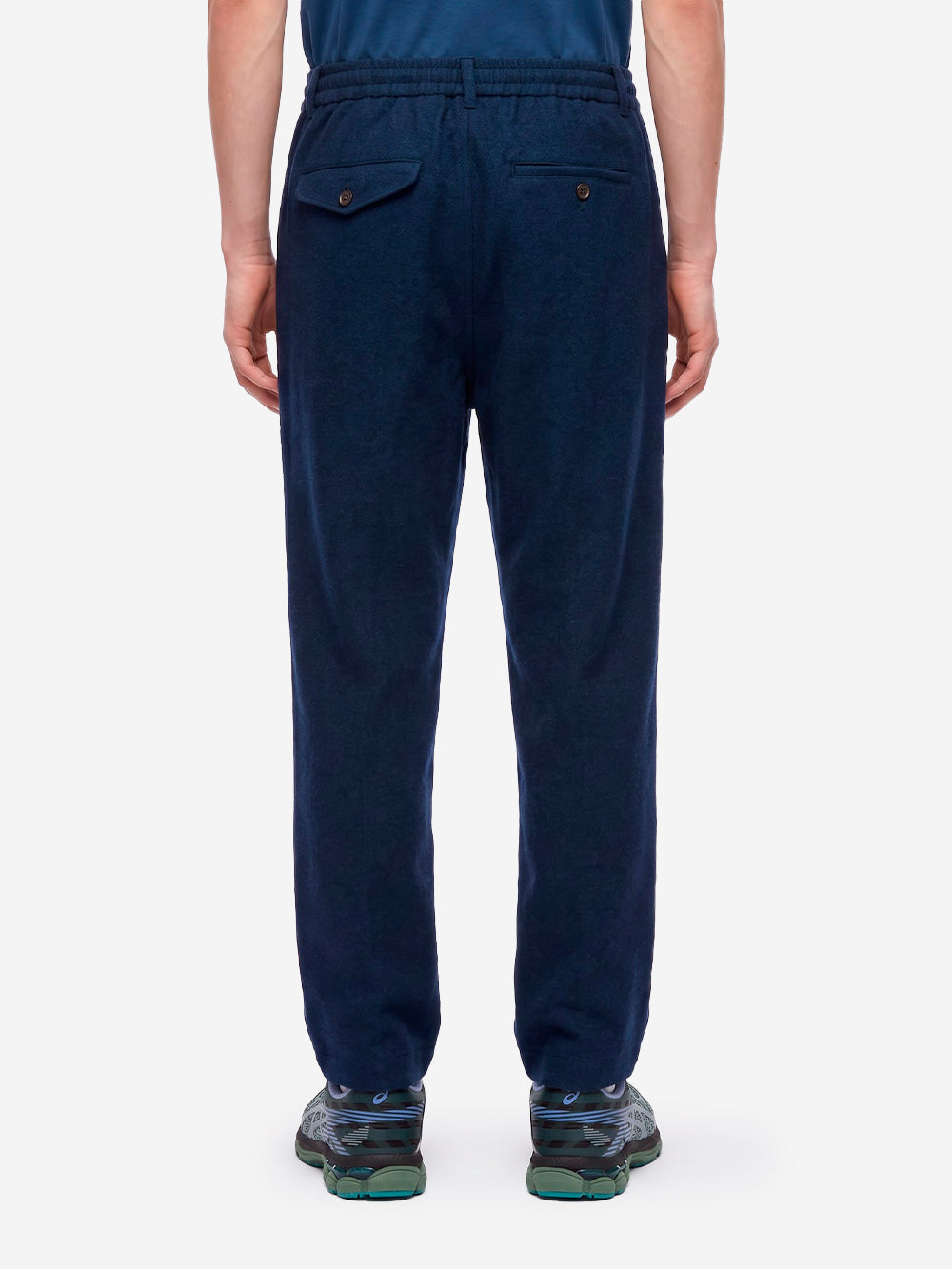 UNIVERSAL WORKS Pantaloni Wool Herringbone Pleated navy Blu scuro Urbanstaroma