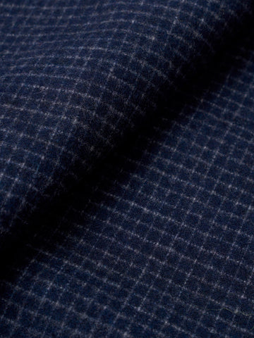 UNIVERSAL WORKS Overshirt Navy a quadri in misto lana Blu scuro