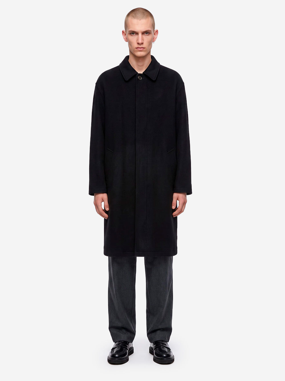 UNIVERSAL WORKS Cappotto nero Mowbray in misto lana Nero Urbanstaroma