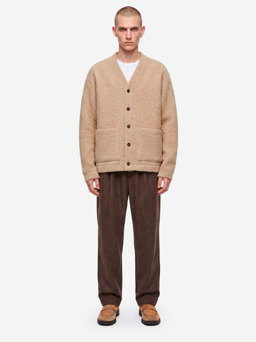 UNIVERSAL WORKS Cardigan 'Advance' beige in wool fleece beige