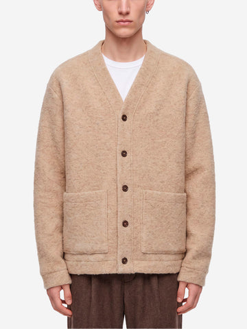 UNIVERSAL WORKS Cardigan 'Advance' beige in wool fleece beige