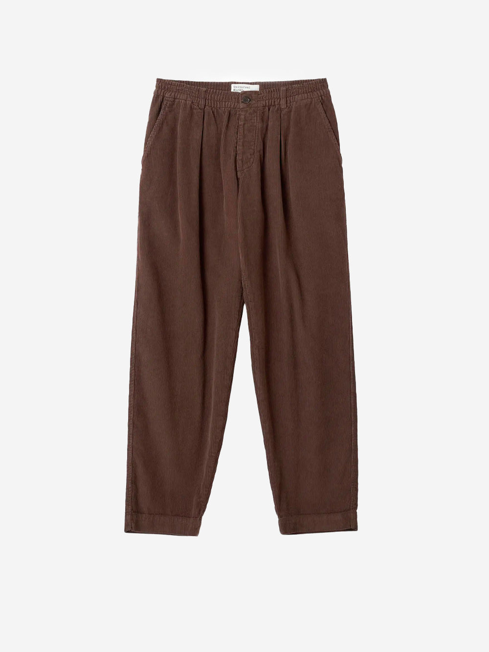 UNIVERSAL WORKS Pantaloni track marroni in cotone corduroy Marrone scuro Urbanstaroma