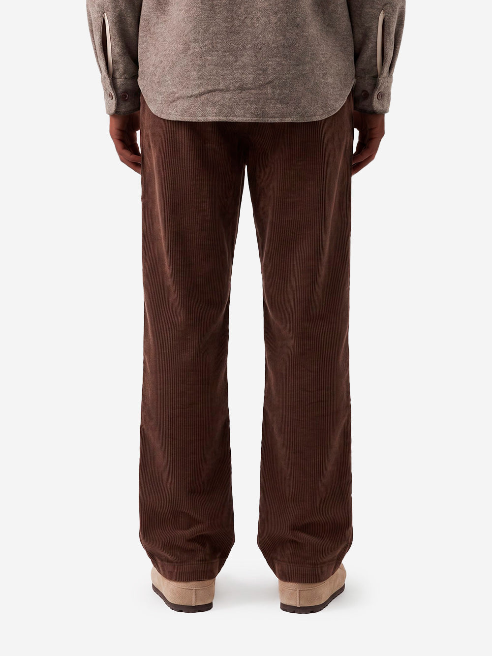 UNIVERSAL WORKS Pantaloni track marroni in cotone corduroy Marrone scuro Urbanstaroma