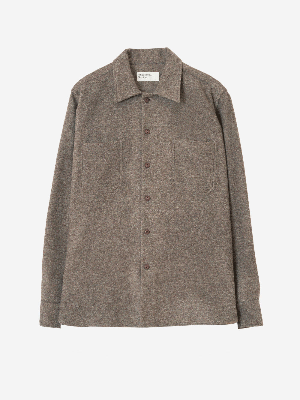 UNIVERSAL WORKS Overshirt 'Work' in misto lana con tasche sul petto Marrone chiaro Urbanstaroma