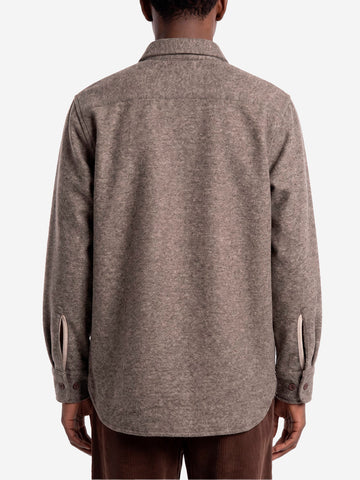 UNIVERSAL WORKS Overshirt 'Work' in misto lana con tasche sul petto Marrone chiaro