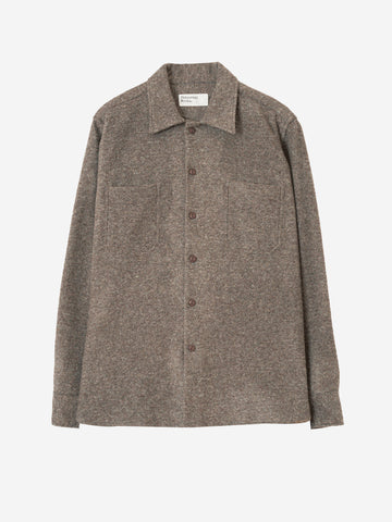 UNIVERSAL WORKS Overshirt 'Work' in misto lana con tasche sul petto Marrone chiaro