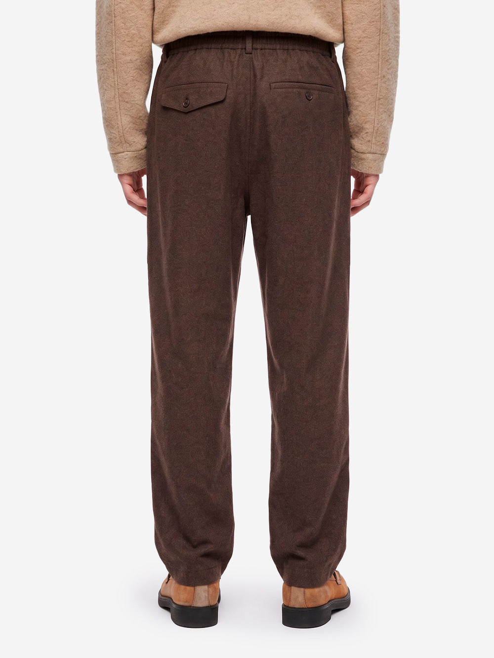 UNIVERSAL WORKS Pantaloni Wool Herringbone Pleated marroni Marrone Urbanstaroma