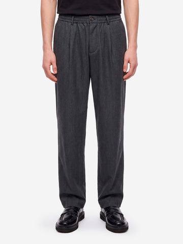 UNIVERSAL WORKS Pantaloni Wool Herringbone Pleated antracite grigio