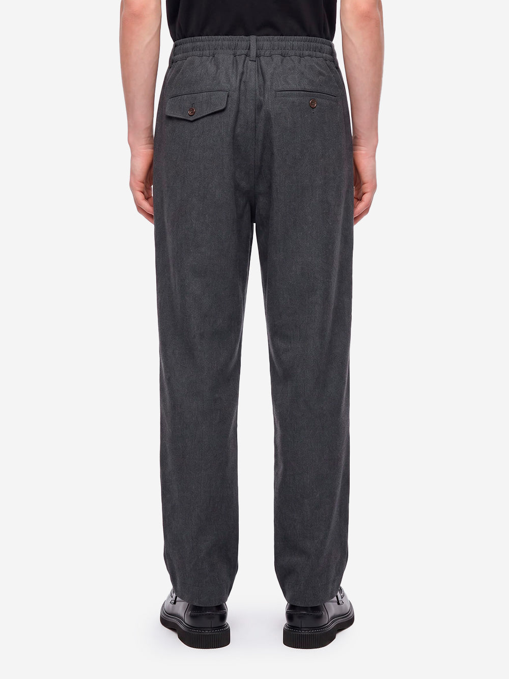 UNIVERSAL WORKS Pantaloni Wool Herringbone Pleated antracite grigio Urbanstaroma