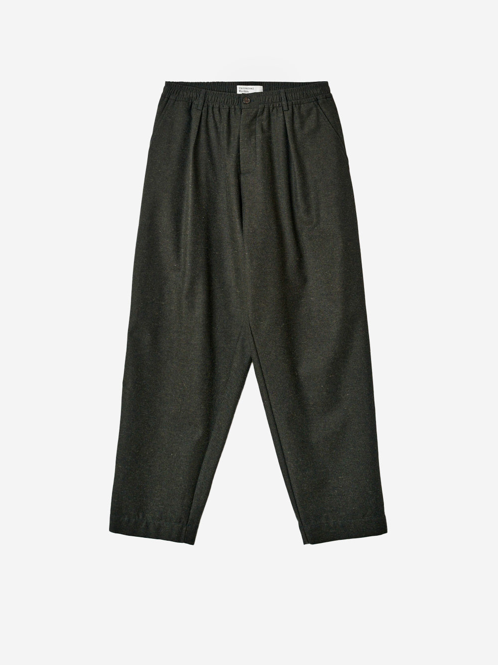 UNIVERSAL WORKS Pantaloni Wool Herringbone Pleated oliva Verde Oliva Urbanstaroma